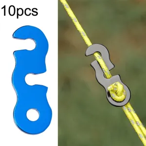 10pcs Outdoor Barracks Aluminum Alloy Umbrella Rope Buckle S-shaped Wind Rope Buckle(Blue)