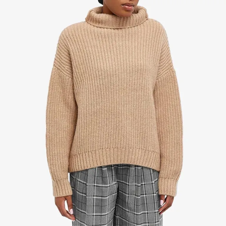 Anine Bing Sydney High Neck Jumper, sand