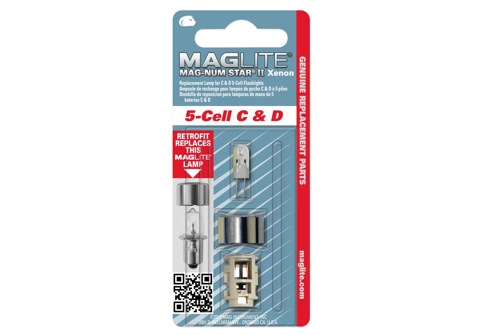 B2B- Replacement Lamp-Bulb for Maglite 5-Cell C & D Flashlight