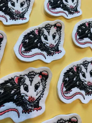 Baby Opossum PATCH by @SophieMargotArt