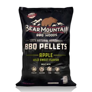 BEAR MOUNTAIN PREMIUM BBQ WOODS 20 Lbs. Premium All-Natural Hardwood Apple BBQ Smoker Pellets