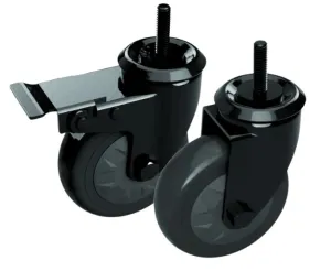 Big Green Egg:  Caster Kit - (4 in/10 cm) 1 locking 1 non-locking for Modular Nests, Nests, and Wood Tables