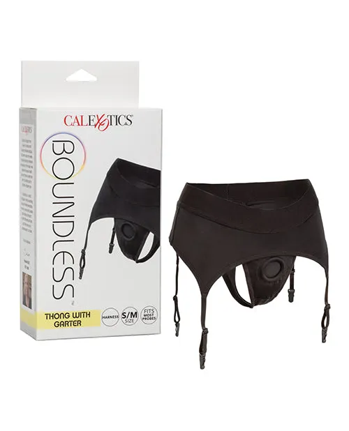 Boundless Thong w/Garter S/M - Black