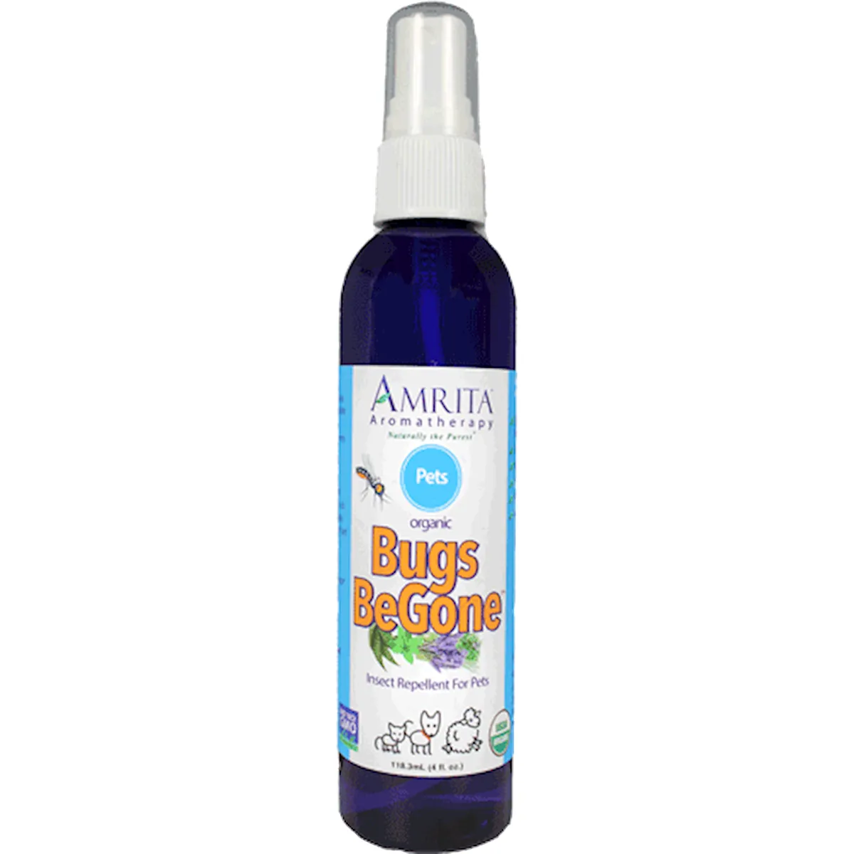 Bugs Be Gone for Pets Organic 4 fl oz by Amrita Aromatherapy