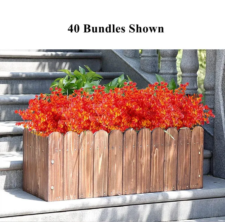 Bulk 8 Bundles Artificial Fall Flowers Autumn Plants UV Resistant Wholesale