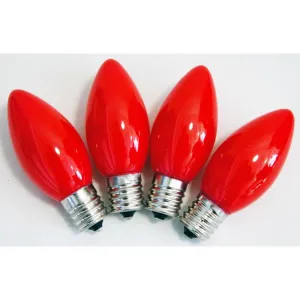 Celebrations Incandescent C7 Red 4 ct Replacement Christmas Light Bulbs 0.08 ft.