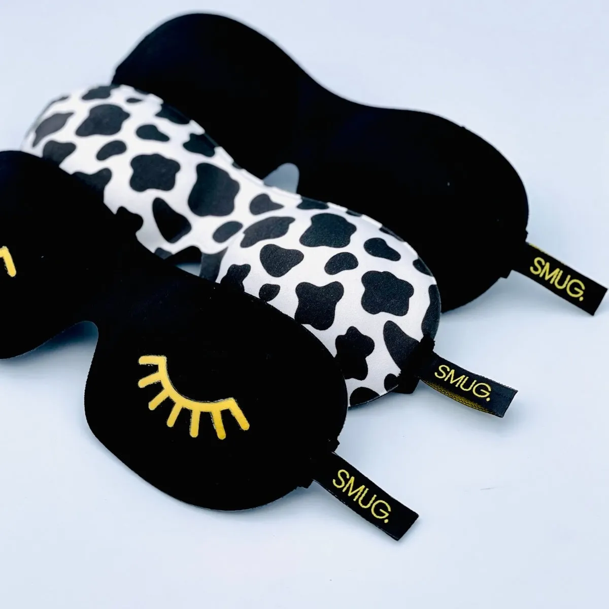 Contoured 3D Blackout Sleep Mask - Cow Print