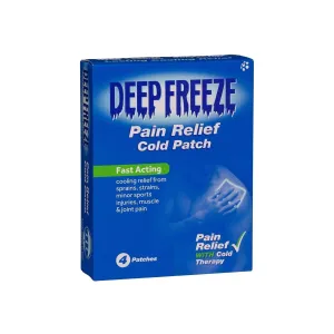 Deep Freeze Pain Relief Patch, Pack of 4, Fast-Acting Relief, Cold Therapy