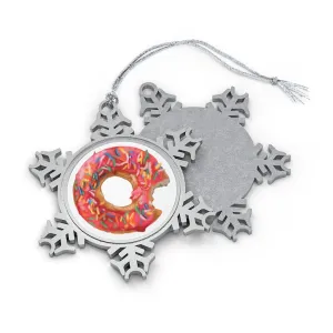 Donut Pewter Snowflake Ornament