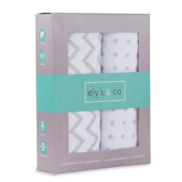 Ely's & Co. Cotton Cradle Sheet/ Changing Pad Cover - 2 Pack