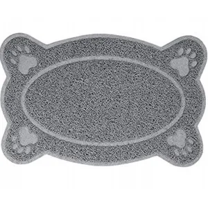 Emily Pets Oval Shaped Feeding Mat for Dogs and Cats (Grey)