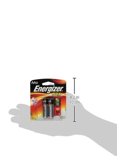 Energizer E91BP-2 AA Size Alkaline General Purpose Battery, AA - Alkaline - 1.5 V DC - 24-2 Packs (48 Batteries Total)