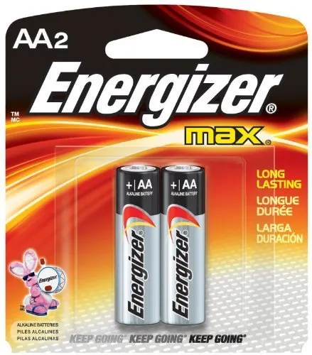 Energizer E91BP-2 AA Size Alkaline General Purpose Battery, AA - Alkaline - 1.5 V DC - 24-2 Packs (48 Batteries Total)