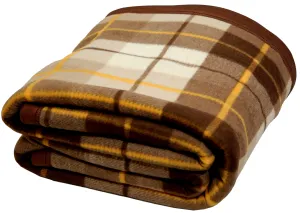 Goyal's ® Check Fleece AC Blanket (Microfibre, Multicolor, Size- 60x90 in) - Brown & Off White