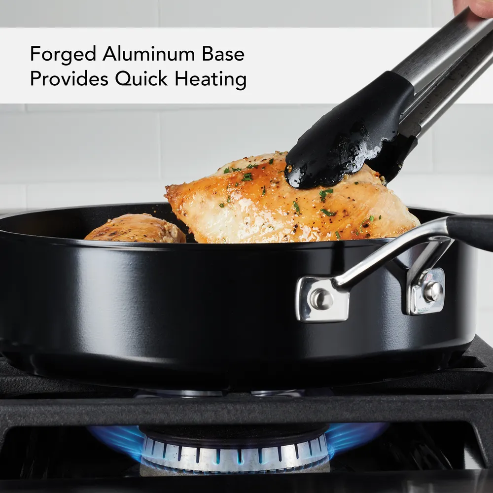 Hard-Anodized Nonstick 3-Quart Sauté Pan with Lid