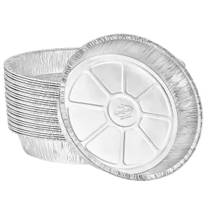 Heavy Duty Aluminum Foil Round Utility Pan 11.5" L X 11.5" W X 2" D [48 Count]