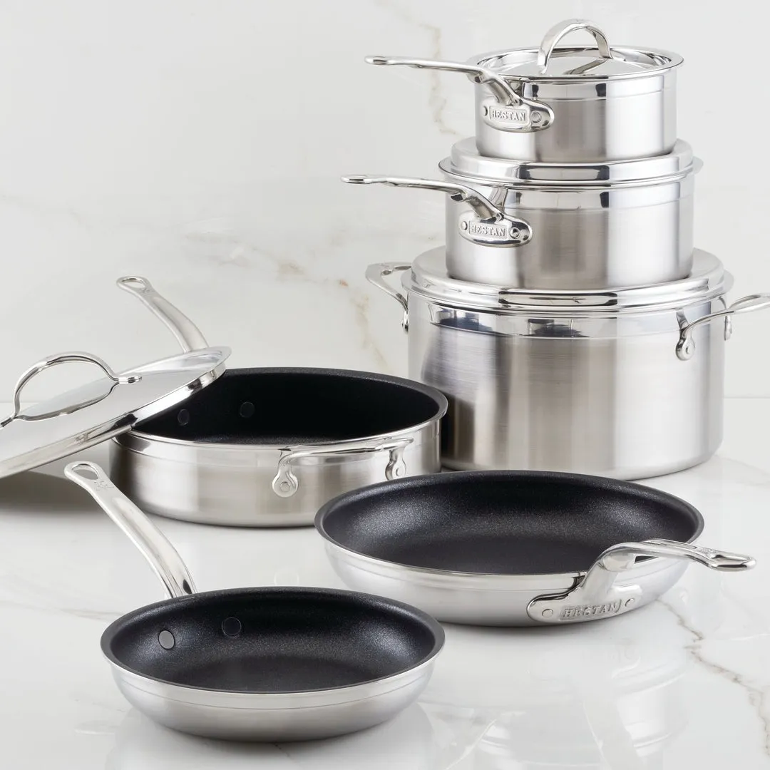 Hestan ProBond Professional Clad Stainless Steel TITUM® Nonstick Ultimate Cookware Set, 10-Piece