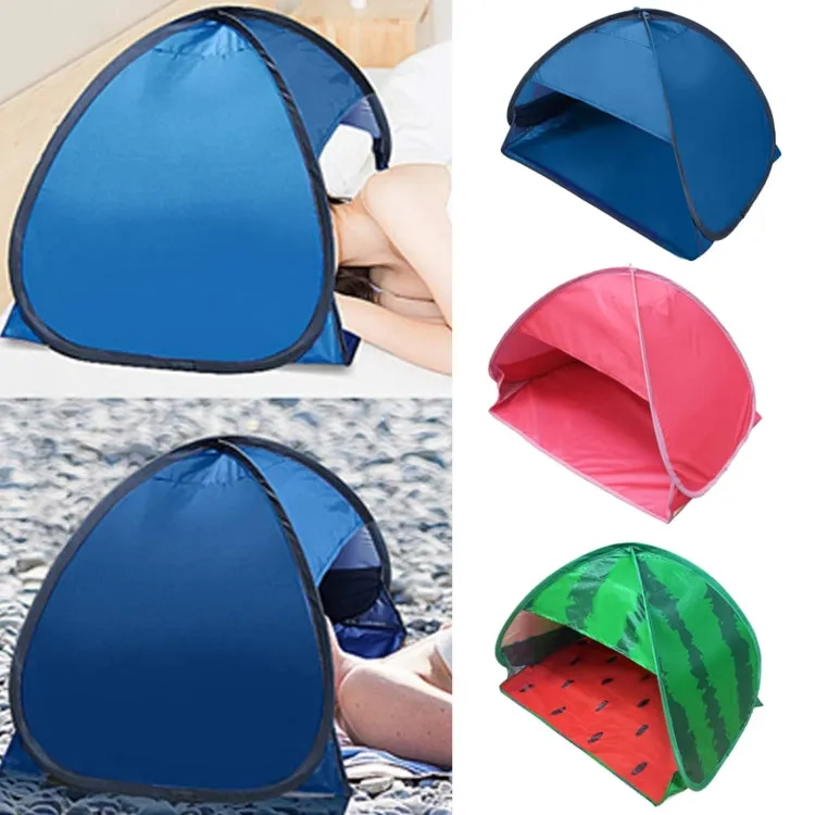 Indoor and Outdoor Automatic Quick Opening Sunshade Headrest Tent, Size: L 80x50x55cm(Watermelon)