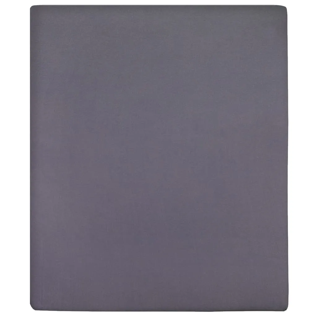 Jersey Fitted Sheet Anthracite 160x200 cm Cotton