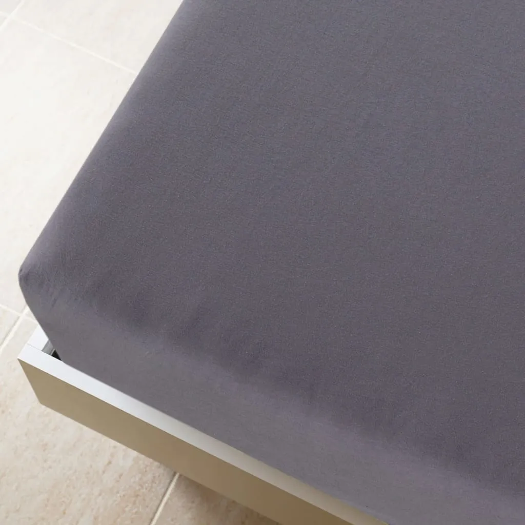 Jersey Fitted Sheets 2 pcs Anthracite 180x200 cm Cotton