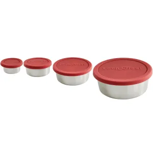 Keep Leaf Stainless Steel Food Containers - Pink Lid