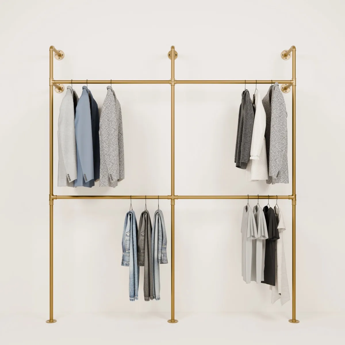 KIM II DOUBLE Gold – Double gold clothes rail