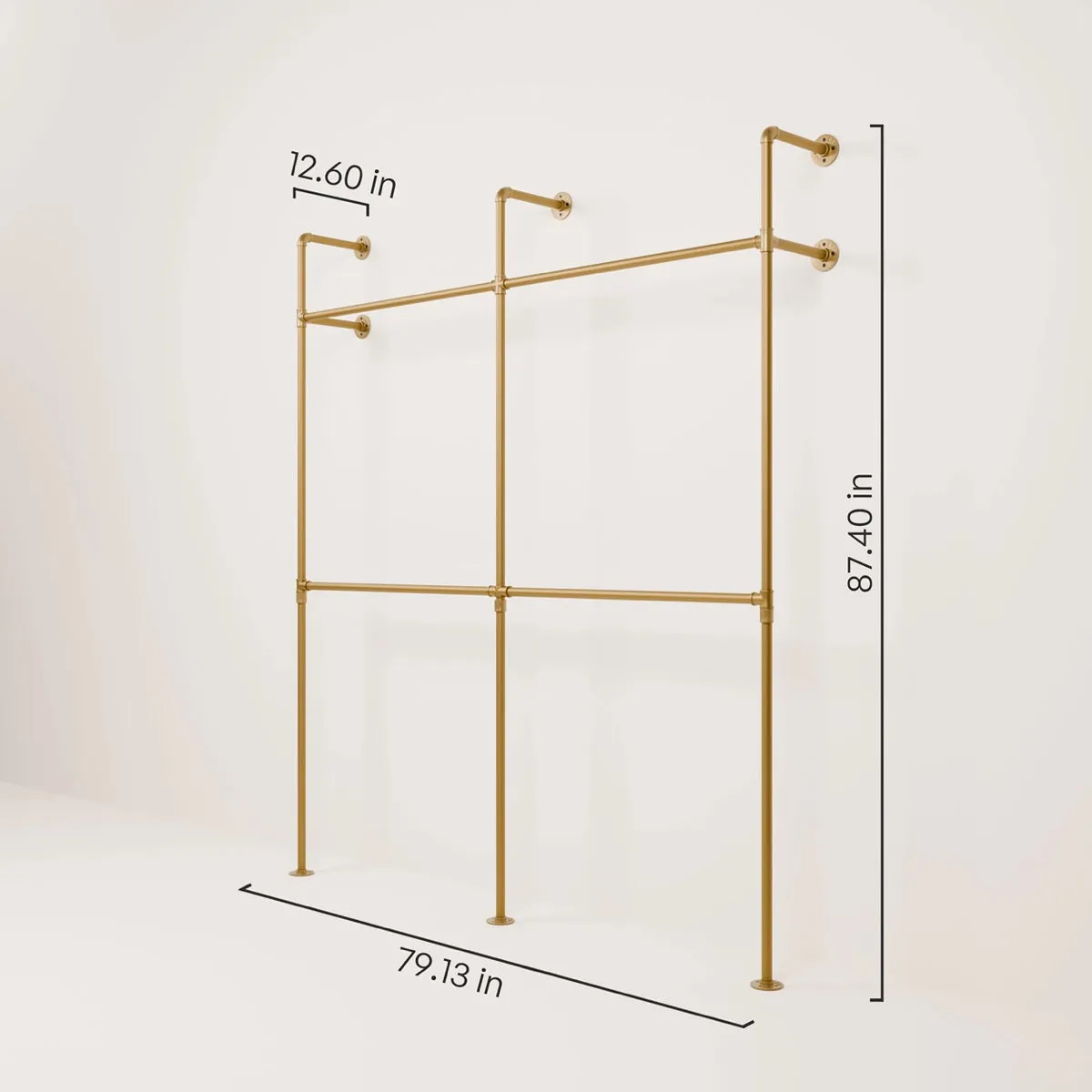 KIM II DOUBLE Gold – Double gold clothes rail