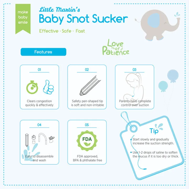 Little Martin's Reusable Baby Snot Sucker