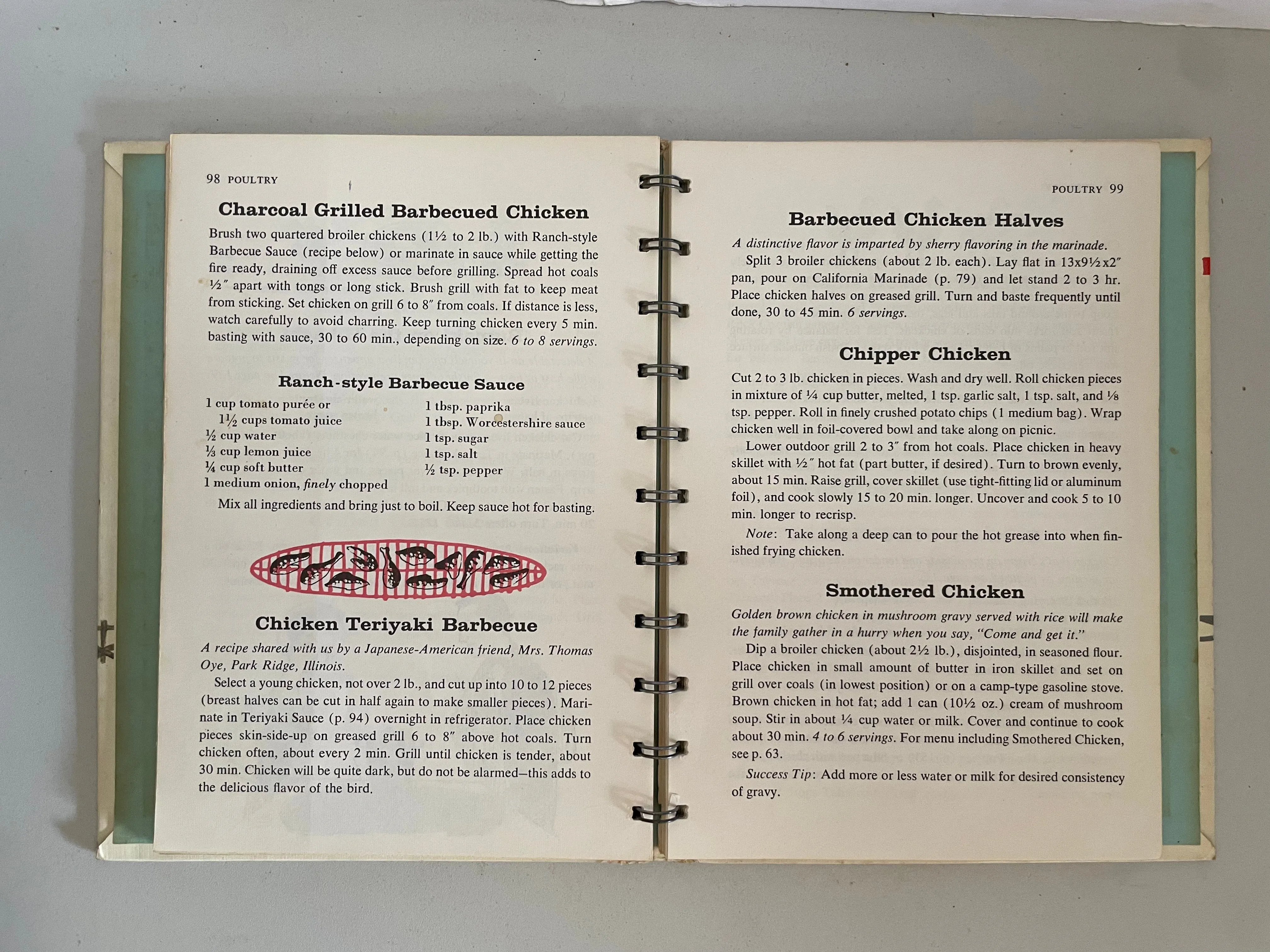 <€€ Vintage Betty Crocker's Outdoor Cook Book Spiral Hardcover 1961