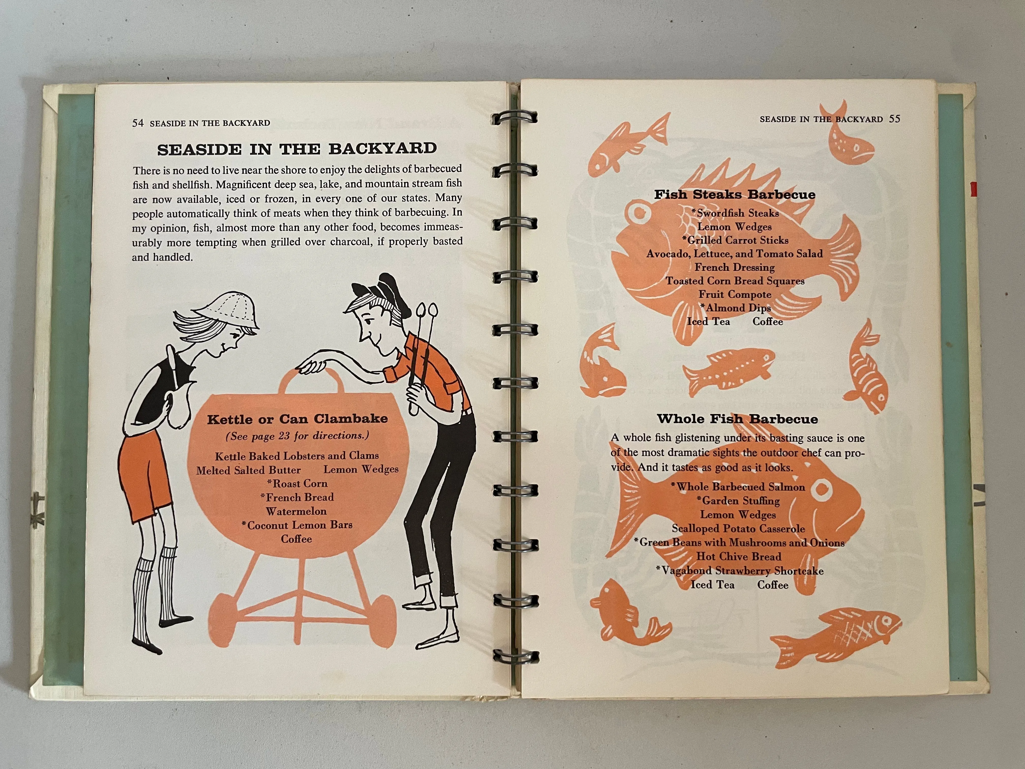 <€€ Vintage Betty Crocker's Outdoor Cook Book Spiral Hardcover 1961