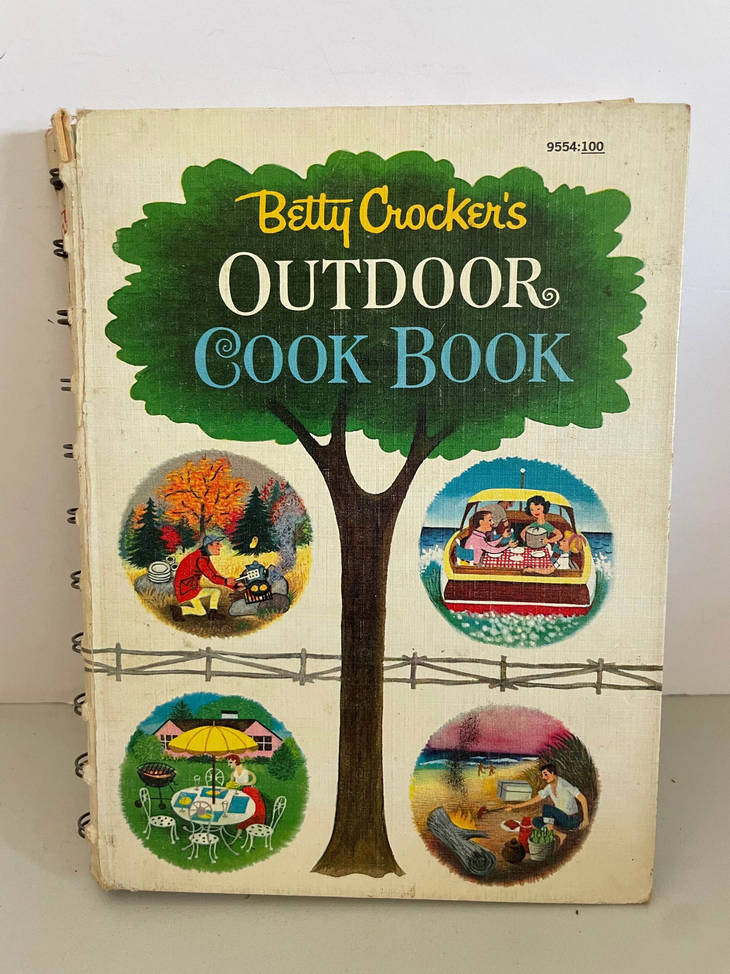 <€€ Vintage Betty Crocker's Outdoor Cook Book Spiral Hardcover 1961