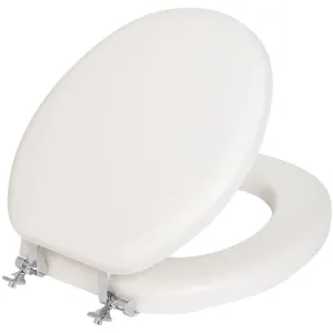 Mayfair Round Closed Front Premium Soft Toilet Seat with Chrome Hinges