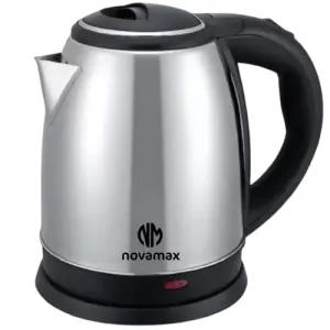 Novamax High Grade Multi-Purpose Stainless Steel Electric Kettle For Instant Water Boiling 1500 Watts, 1.8 Litres (Black)