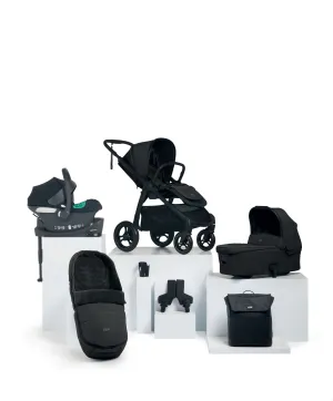 Ocarro Pushchair Complete Bundle with Cybex Aton B2 Car Seat & Base (7 Pieces) - Jet