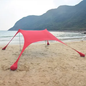 Outdoor Beach Lycra Canopy Camping Tent Sunshade Fishing Tent, Size: 300x300x200cm(Red)