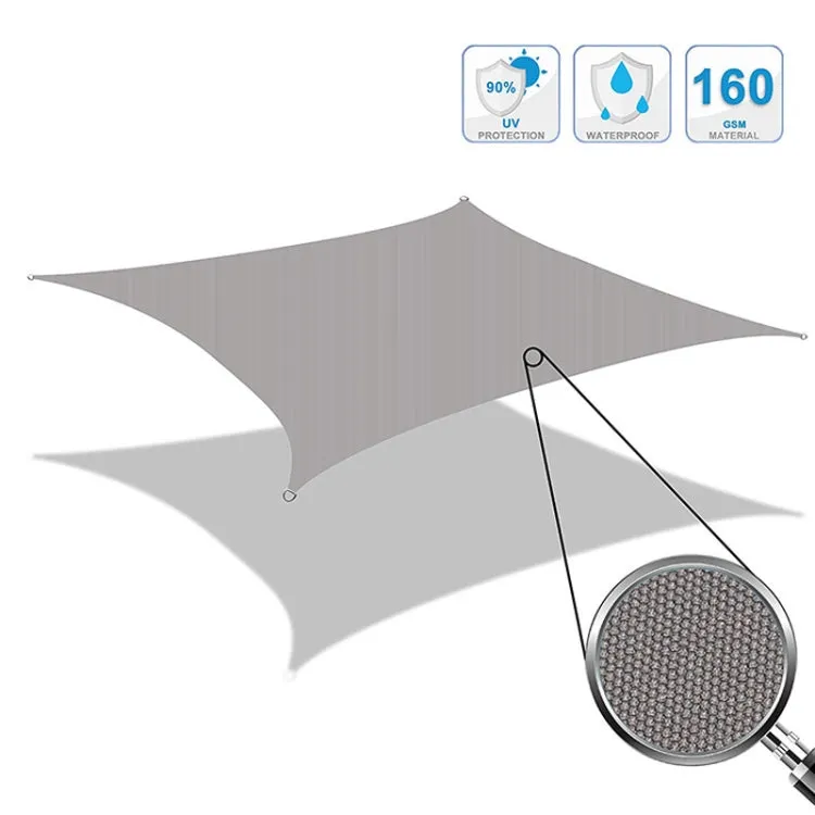 Outdoor Garden Sunshade Sail Waterproof Anti-UV Canopy, Size: 6m x 8m(Grey)