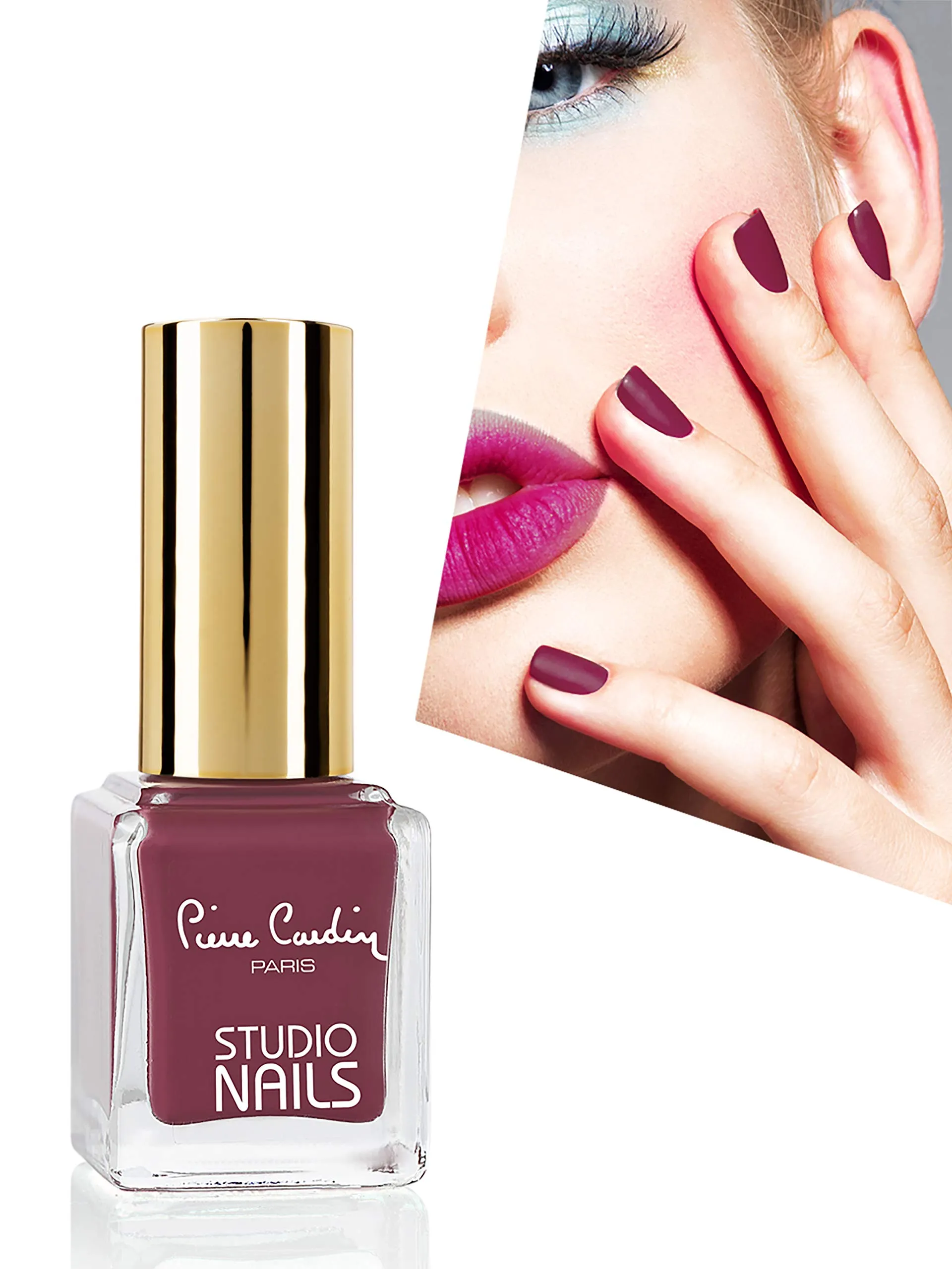 Pierre Cardin Paris, Long Lasting Studio Nails, Nail Polish, Mineral oil-free, 7 Days Perfect Tenacity (33-Light Burgundy)