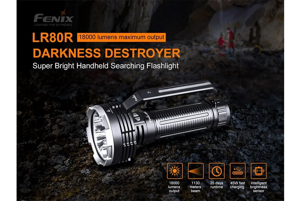 Rechargeable LED Searchlight - 18000 Lumens - LR80R