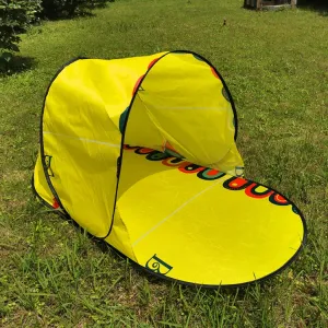 Single Leisure Sunscreen Tent Wire Tent Beach Tent, Color: Thicken Yellow Print