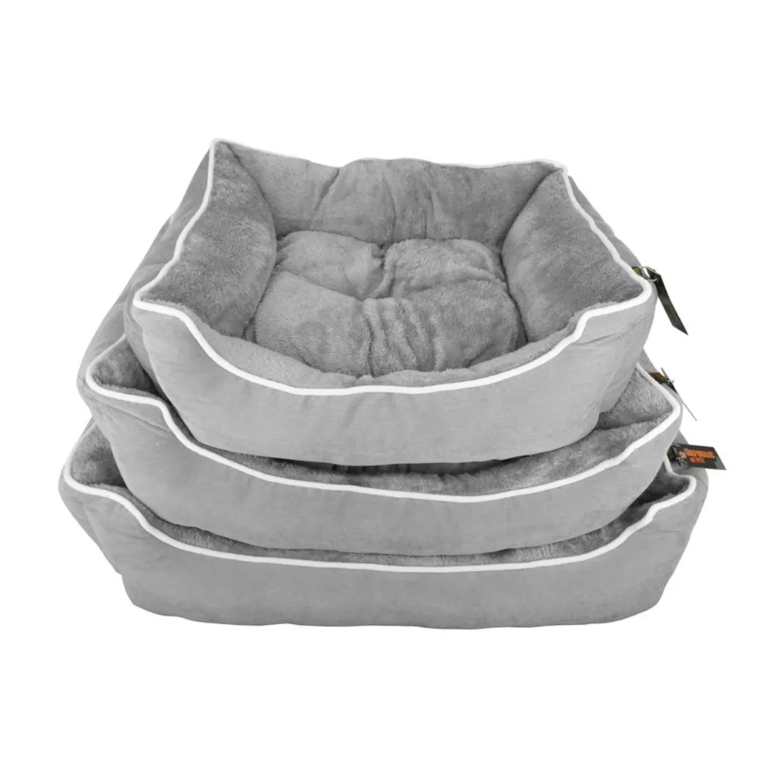 Slumber Grey Corduroy Pet Bed