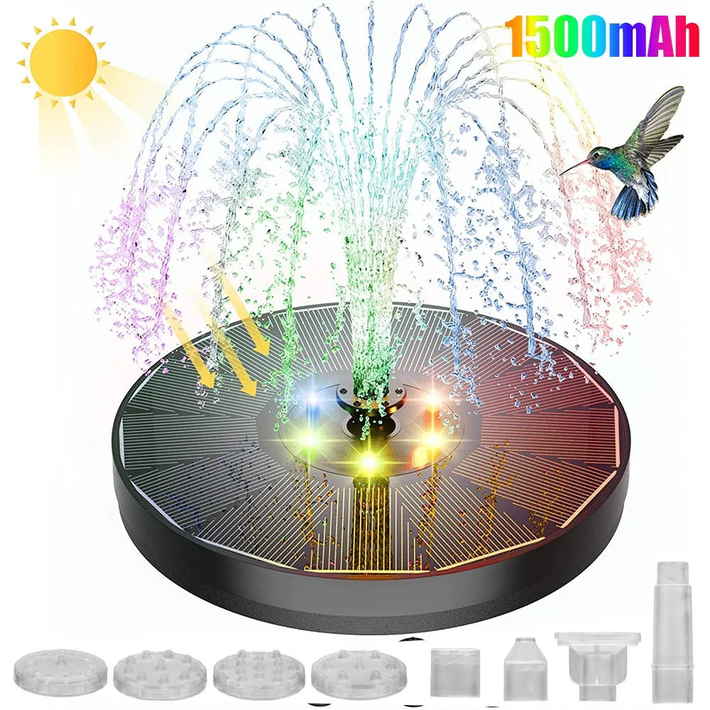 Solar Garden Water Fountain With LED Light