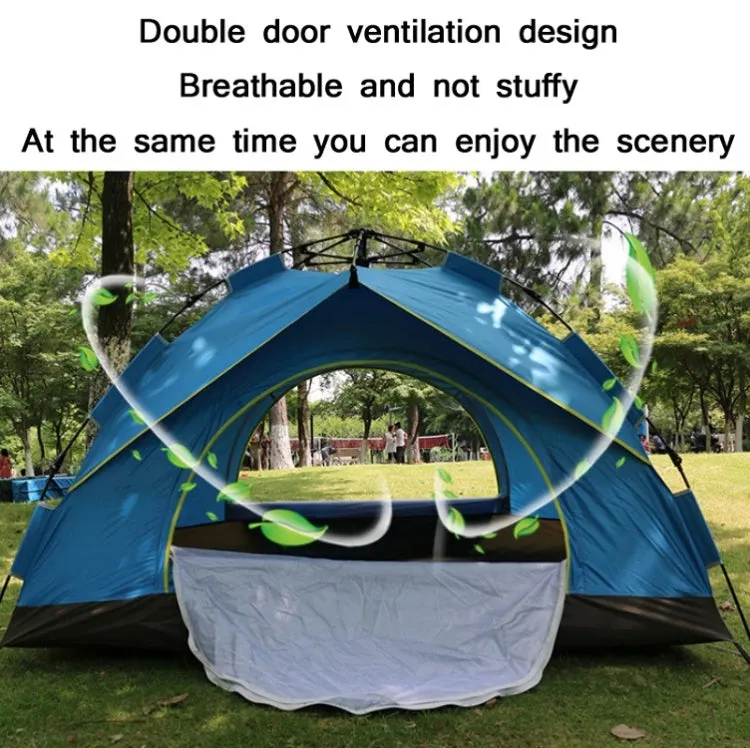 TC-014 Outdoor Beach Travel Camping Automatic Spring Multi-Person Tent For 3-4 People(Green Mat Hammock)