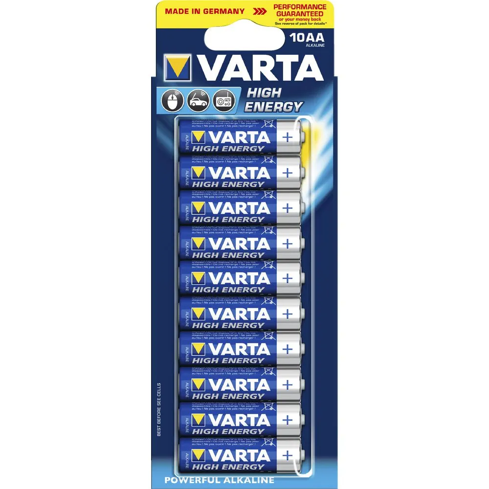 Varta High Energy Alkaline AA Battery 10 Pack