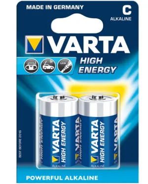 Varta High Energy Alkaline C Size Battery 2 Pack