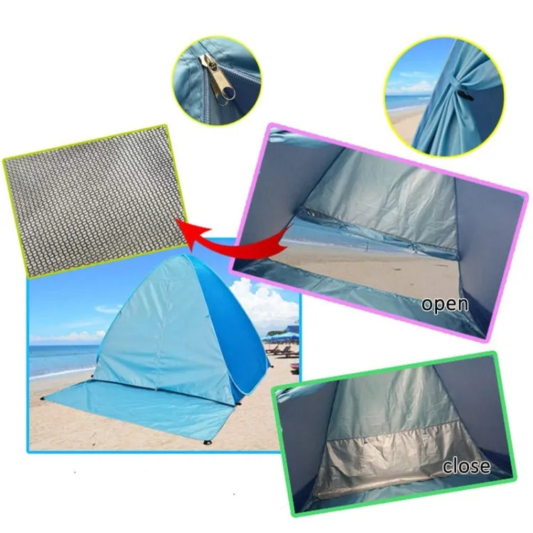 With Curtain Automatic Instant Pop Up Tent Potable Beach Tent, Size: 150x165x110cm(Blue)