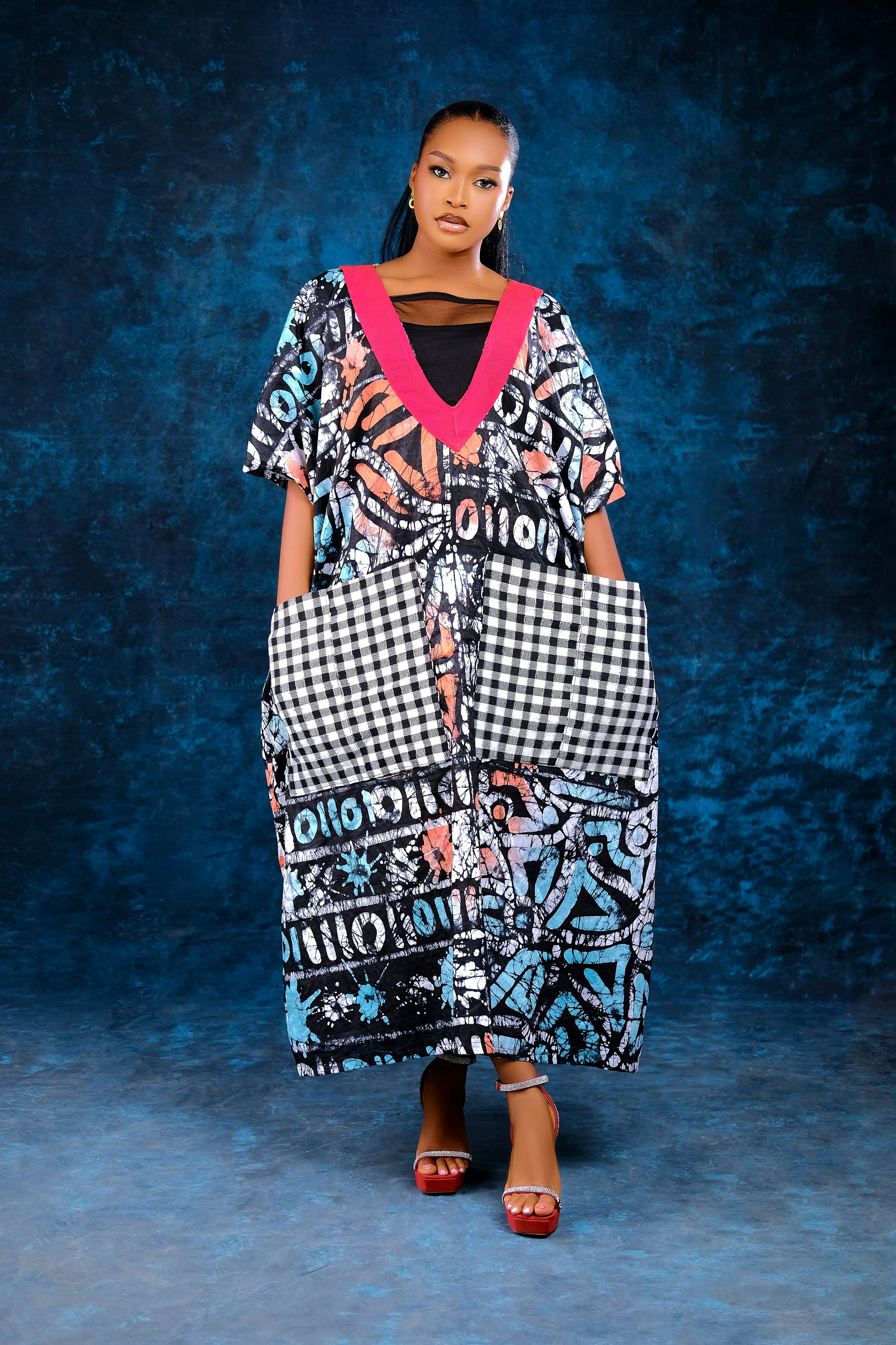 Yetunde Adire Kaftan Dress