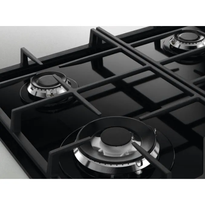 Zanussi ZGGN645K 4 Burner Gas Hob, Black on Glass